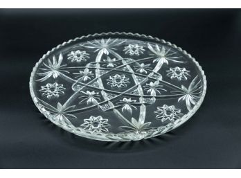 Anchor Hocking Glass Clear Early American Precut Torte Plate Platter