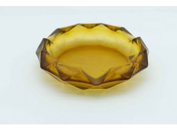 Large Cigar Ashtray Vintage Amber Glass By Viking USA - Collectible
