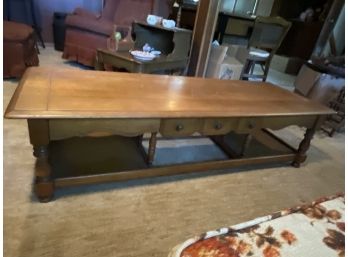 Reduced Vilas Style Maple Dropped Coffee Table W/ Drawer