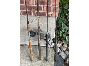 Fishing Poles - Lot Of 4 - Graphite, Bronson #210, Pflueger Trusty, Garcia 9600