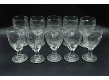 Chivalry Clear Libbey Water Goblets - Lot Of 10 - Vintage