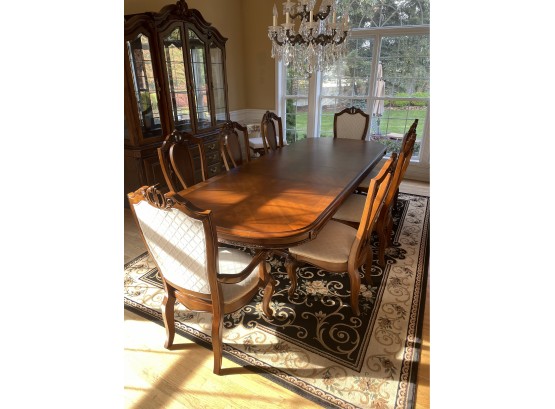 American Drew Bob Mackie Dining Room Table W/ 2 Leafs (20') And 8 Chairs