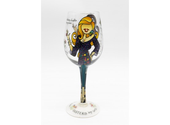 Friends By Choice Sisters By Birth Decorative Wine Glass
