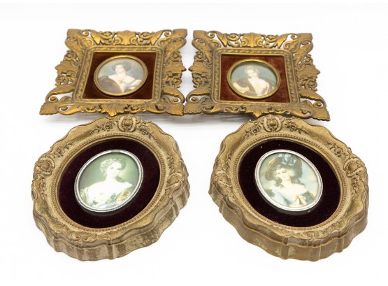 Cameo Creations Victorian Ladies Framed Wall Art Vintage Pair Oval Pictures & Victorian Art Wall Decor Resin