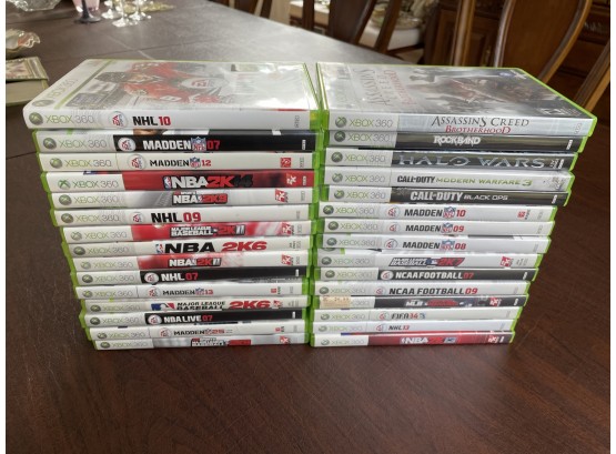 Xbox 360 Video Games, Large Lot Of Xbox Video Games, All Cases Were Checked/no Empty Boxes