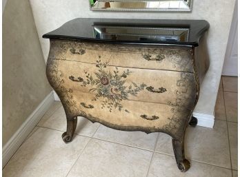 Bombay Style Painted & Chest W/ 3 Drawers & Marble Top