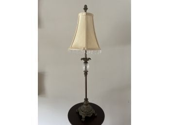 Footed Decorative Table Lamp W/ Shade, Vintage
