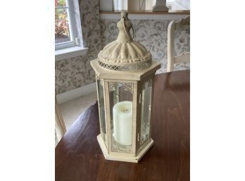Metal Candleholder With Glass Sides