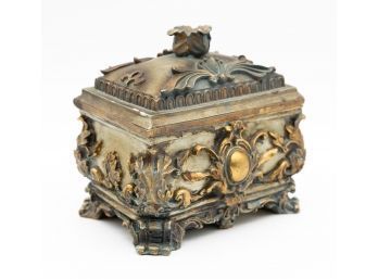 Ornate Decorative Trinket Box W/ Lid, Home Decor