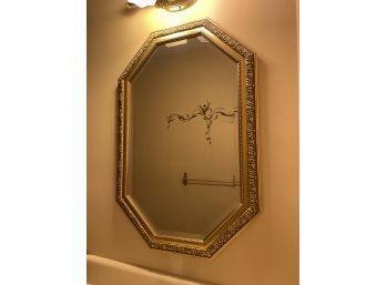 Octagonal Gold Mirror 1970s, Decorative Mirror, Large Mirror, Ornate Mirror