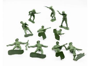 Green Army Soldiers, Vintage, Lot Of 10
