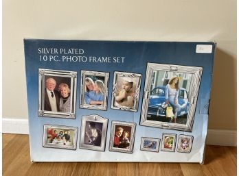 Silver Plated 10 Pc Photo Frame Set - NEW - IOB
