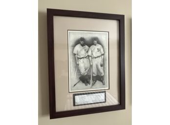 LOU GEHRIG & JOE DiMAGGIO 'LEGENDS OF THE GAME' Wooden FRAMED MLB Art, Yankees