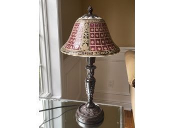 Table Lamp, Bell Shaped Ceramic Shades Lighting Fixtures, Red Black Gold White
