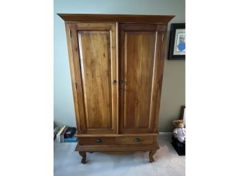 Sturdy Wooden Armoire/Wardrobe W/ Drawer,