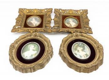 Cameo Creations Victorian Ladies Framed Wall Art Vintage Pair Oval Pictures & Victorian Art Wall Decor Resin