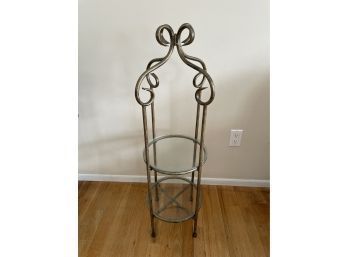 Decorative Etagere With Round Glass Shelves