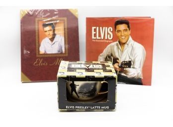 Elvis The Illustrated Biography, Elvis Album 2001 Hardcover Book (NEW), Elvis Coffee Cup W/ Saucer