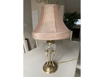 Stunning Glass And Brass Table Lamp, Heavy, Need To Be Rewired