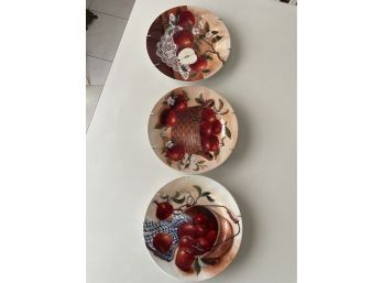 Decorative Plates W/ Apple Motif, Decorative Plates, Home Decor