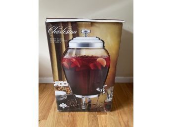 Charleston Hand Blown Glass Beverage Container Shannon By Crystal By Godinger 2.5 Gallons In Original Box