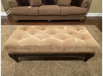 Ottoman With Button Tufted Padded Seat