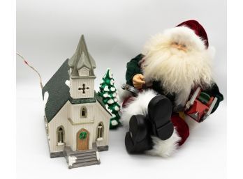 The Original Snow House Series 1987 Department 56 Christmas Decor W/ Santa Decor