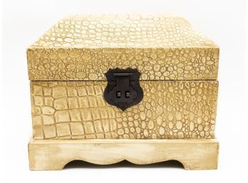 Jewelry Box Treasure Trinket, Trinket Storage Organizer, Faux Alligator Motif