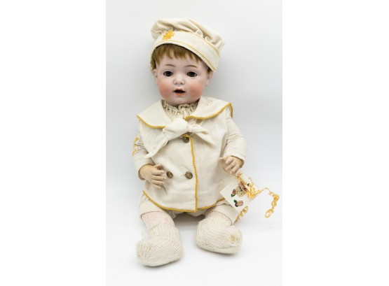 Antique 20' Bisque Character Baby By Kammer And Reinhardt - Markings Simon & Halbig #122 Star Of David
