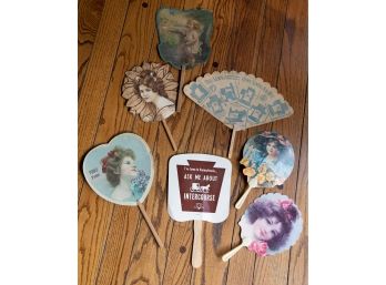 Lot Of Assorted Hand Fans/vintage Advertisement