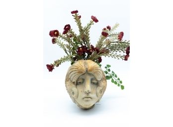 Vintage Woman Head Planter Casting Sculpture