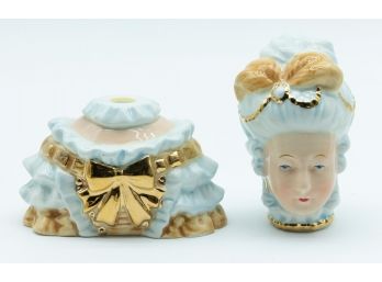 Marie Antoinette Porcelain/Ceramic Salt & Pepper Shakers With Magnet