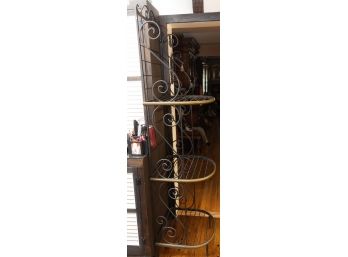 Large French Rack Of Wrought Iron & Brass, 3 Shelves