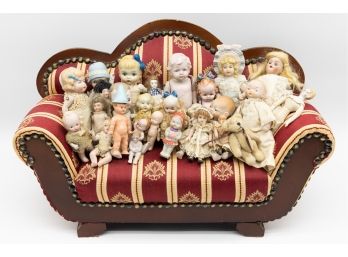 Premier Doll Collection, German Bisque Dolls, Large Lot Of Antique Dolls, Late 1800'S Dolls, 14 In Total