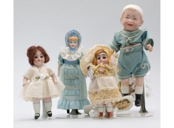 Early 19002 Antique Bisque Dolls - Lot Of 4 - Please Look Through All Photos And See Description