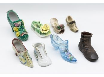 Antique Collectible Miniature Shoes, Lot Of 8, See Description Section