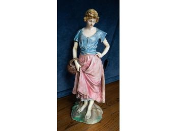 Vintage Italian Female Figure, Plaster, Large  28' Tall