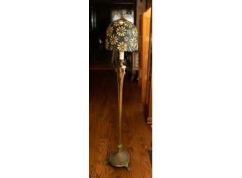 E.F. Caldwell Attributed Bronze And Steel Rams Head French, Antique Floor Lamp, Heavy, Tested,