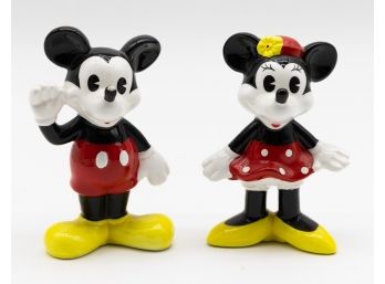 Vintage Disney Minnie & Mickey Mouse Porcelain Figurines, Collectible