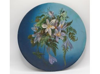 Hand Painted Metal Floral Wall Decor - 12' Round