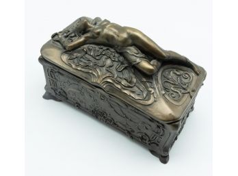 Victorian Style European French Jewelry Box, Naked Woman