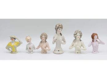 Collection Of Antique German Porcelain Half Dolls
