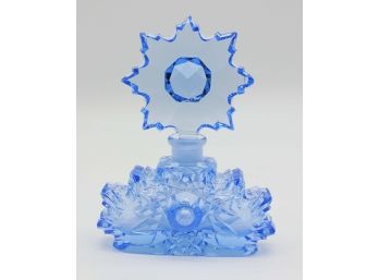 Blue Glass Perfume Bottle With Stopper
