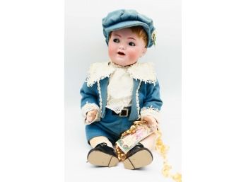 17' Bisque #126 Simon Halbig Doll, Kammer And Reinhardt, Blue Glass Eyes, Excellent