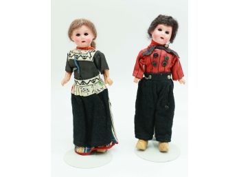 Antique German Dolls - Pair - Original Clothes