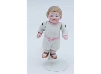 German Bisque Doll, Molded Romper,  C.D. Kenny Co Company, A2WF