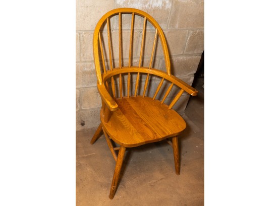 Wooden Chair, Spindle Back With Arms, Lite Oak