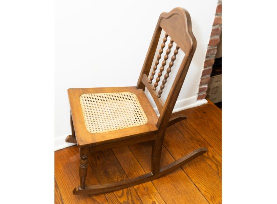 Vintage Rocking Chair, Rattan Seat