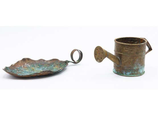 Copper Watering Can And Candle Holder