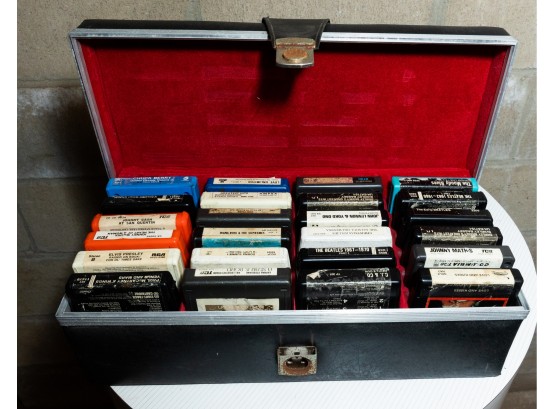 8-track Tapes W/ Carring Case - 24 Included